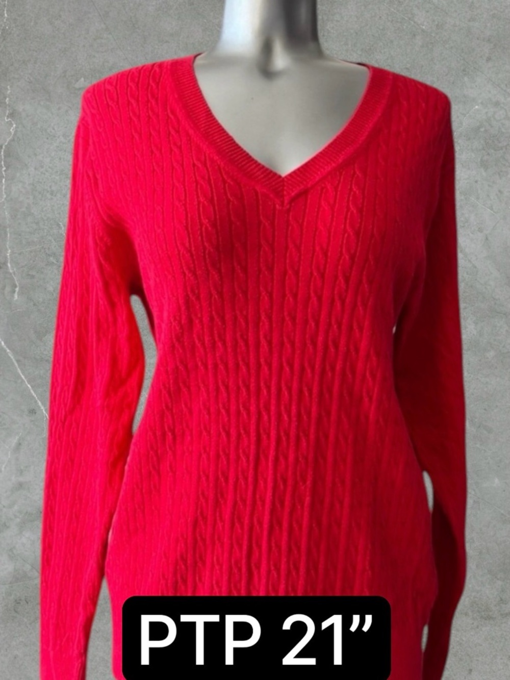 2 for $30 💟Plus Size Red V-Neck 100% Cotton Sweater